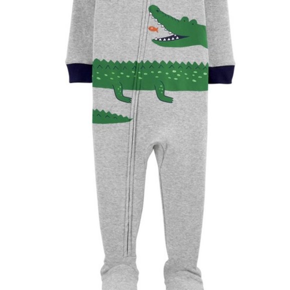 NWT 18m 4t 4 alligator sleeper pajamas crocodile carters spring summer uni - Picture 1 of 6